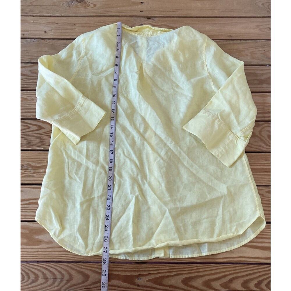 Chico’s Button up 3/4 Sleeve Top Size 2/US Large Women’s Yellow - Picture 5 of 7